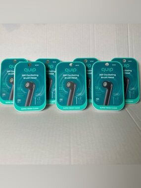 LOT OF 7 (2pk) QUIP 360 Oscillating Brush Head-Quip Rev Refill-BLACK MSRP $19.97
